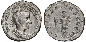 Gordian III 238-244
Antoninianus, Rome, AG 4.69 g.
Ref : RIC 53
NGC AU 5/5, 3/5. Brushed