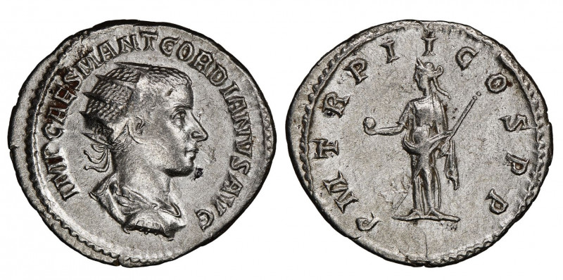 Gordian III
Antoninianus, Antioch, 238-239, AG 4.24 g.
Ref : RIC 172
NGC AU 5/5,...