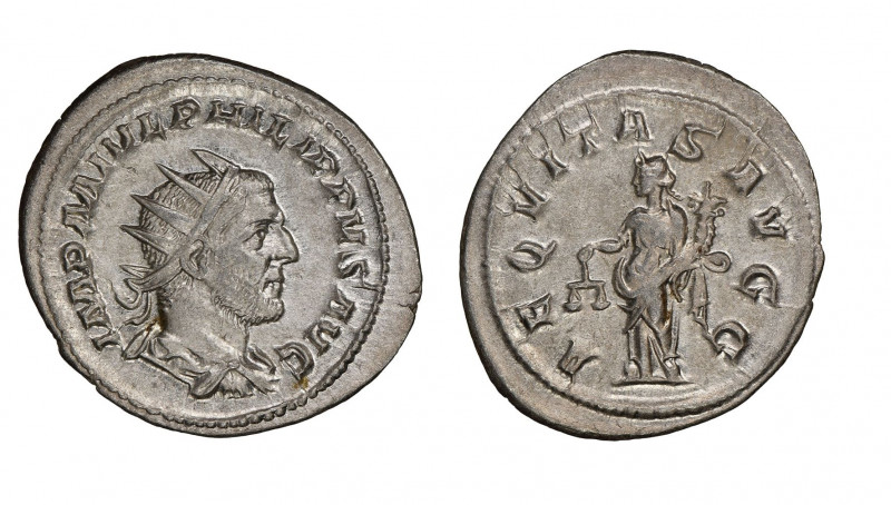 Philip I 
Antoninianus, Antiochia, 244-247, AG 4.16 g.
Ref : RIC 27b
NGC AU 5/5,...