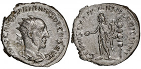 Trajan Decius 249-251 
Antoninianus, Rome, AG 4.31 g. 
Avers : IMP C M Q TRAIANVS DECIVS AVG Bust radiate, cuirassed right
Revers : GENIVS EXERC ILLVR...