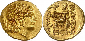 (88-86 a.C.). A nombre de Lisímaco. Tracia. Tomis. Estátera de oro. (S. 1708 var) (CNG. III, 1931). Atractiva. 8,28 g. EBC-/EBC.