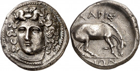 (356-320 a.C.). Tesalia. Larisa. Dracma. (S. 2120 var) (CNG. IV, 453). Bella. 5,91 g. EBC.