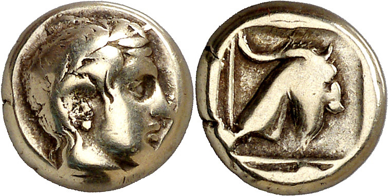 (454-427 a.C.). Lesbos. Mytilene. Hekté. (S. falta) (CNG. VI, 985). 2,50 g. MBC....