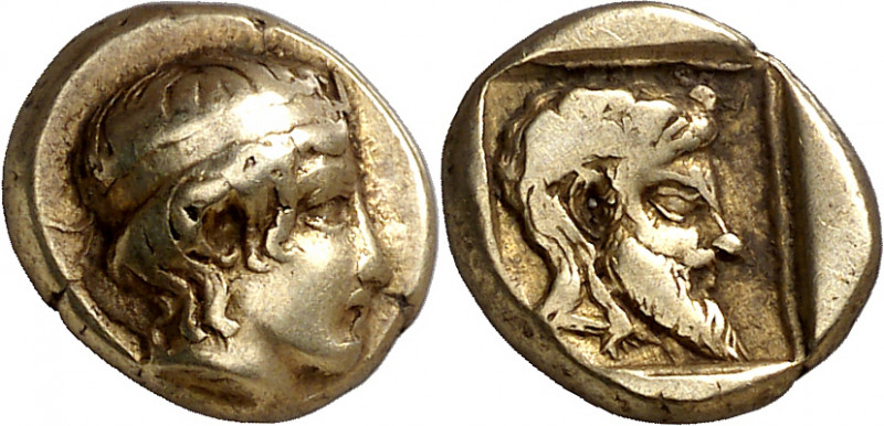 (454-427 a.C.). Lesbos. Mytilene. Hekté. (S. falta) (CNG. VI, 978). 2,50 g. MBC+...