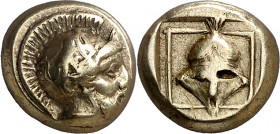 (412-378 a.C.). Lesbos. Mytilene. Hekté. (S. falta) (CNG. VI, 992). 2,50 g. MBC.