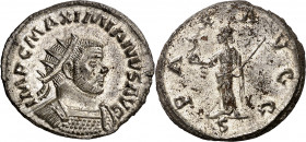 (289-290 d.C.). Maximiano Hércules. Antoniniano. (Spink 13156 var) (Co. 453) (RIC. 396 var). Plateado original íntegro. Muy bella. 3,94 g. S/C-.