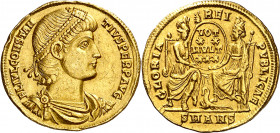 (348-353 d.C.). Constancio II. Antioquía. Sólido. (Spink 17740) (Co. 108) (RIC. 83). Bella. 4,34 g. EBC-.
