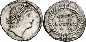 (340-342 d.C.). Constancio II. Antioquía. Siliqua. (Spink 17925) (S. 338A) (RIC. 35). Pequeña grieta. 3,36 g. MBC+.