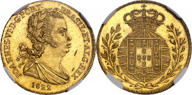 Portugal. 1822. Juan VI. Lisboa. 2 escudos (1/2 peça). (Fr. 129) (Gomes 17.05). Muy bella. Brillo original. En cápsula de la NGC como MS63, nº 4252344...