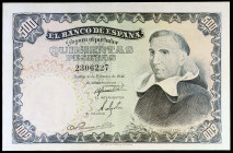 1946. 500 pesetas. (Ed. D53) (Ed. 452). 19 de febrero, Padre Vitoria. Dobleces. Con apresto. MBC+.