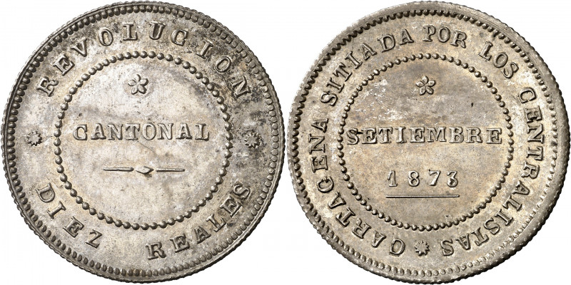 1873. Revolución Cantonal. Cartagena. 10 reales. (AC. 4). Uno de los primeros ej...
