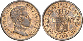 1906*6. Alfonso XIII. SLV. 1 céntimo. (AC. 2). Bella. 1 g. S/C.
