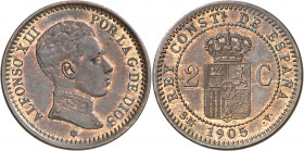 1905*05. Alfonso XIII. SMV. 2 céntimos. (AC. 11). 1,94 g. EBC+/EBC.