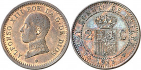 1911*11. Alfonso XIII. PCV. 2 céntimos. (AC. 13). 2 g. EBC+.