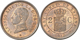 1912*12. Alfonso XIII. PCV. 2 céntimos. (AC. 15). 2 g. EBC+.