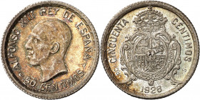 1926. Alfonso XIII. PCS. 50 céntimos. (AC. 50). Bella pátina. 2,48 g. EBC+.