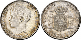 1900*1900. Alfonso XIII. SMV. 1 peseta. (AC. 59). 5 g. EBC-.