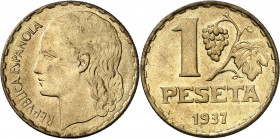 1937. II República. 1 peseta. (AC. 41). 4,88 g. S/C-.