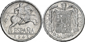 1941. Franco. 5 céntimos. (AC. 2). 1,14 g. EBC.