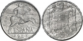 1953. Franco. 5 céntimos. (AC. 4). Impurezas. 1,19 g. S/C-.