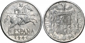 1940. Franco. 10 céntimos. (AC. 6). PLVS-UNA. Escasa. 1,85 g. EBC.
