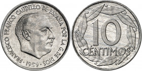 1959. Franco. 10 céntimos. (AC. 16). 0,77 g. S/C-.