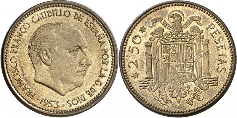 1953*1966. Franco. 2,50 pesetas. (AC. falta) (AC. pdf. 86.1). Prueba adoptada en...