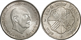 1966*1968. Franco. 100 pesetas. (AC. 147). 19,10 g. S/C-.