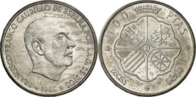 1966*1970. Franco. 100 pesetas. (AC. 150). 18,92 g. S/C-.