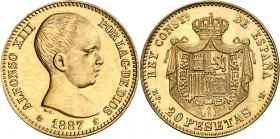 1887*1961. Franco. MPM. 20 pesetas. (AC. 170). Acuñación de 800 ejemplares. Rara. 6,45 g. S/C-.