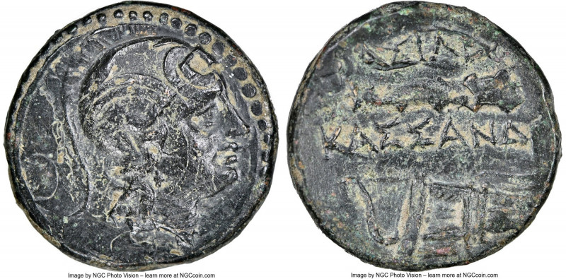 MACEDONIAN KINGDOM. Cassander (316-298/7 BC). AE (17mm, 3.89 gm, 12h). NGC XF 3/...