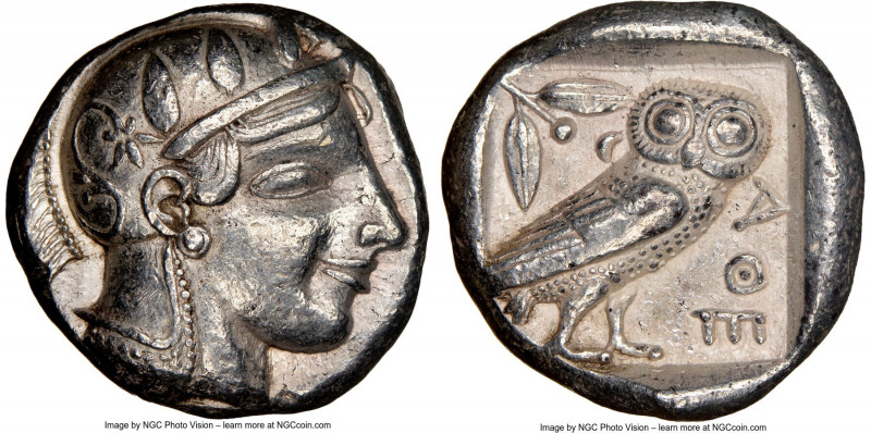 ATTICA. Athens. Ca. 465-455 BC. AR tetradrachm (22mm, 17.16 gm, 10h). NGC Choice...