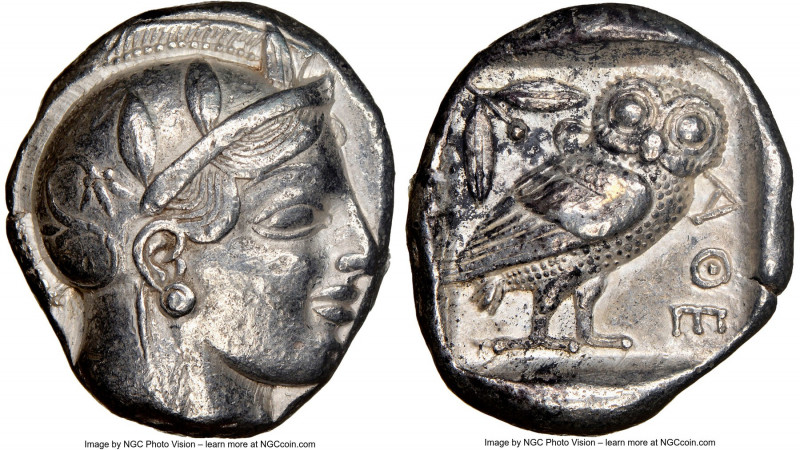 ATTICA. Athens. Ca. 465-455 BC. AR tetradrachm (24mm, 17.14 gm, 11h). NGC Choice...