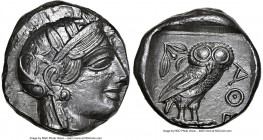 ATTICA. Athens. Ca. 440-404 BC. AR tetradrachm (23mm, 17.17 gm, 4h). NGC MS 4/5 - 3/5, brushed. Mid-mass coinage issue. Head of Athena right, wearing ...