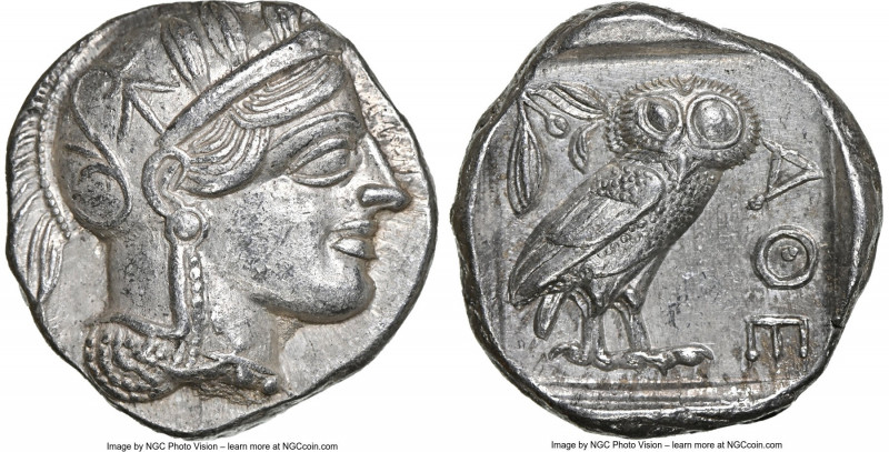 ATTICA. Athens. Ca. 440-404 BC. AR tetradrachm (25mm, 17.14 gm, 7h). NGC Choice ...