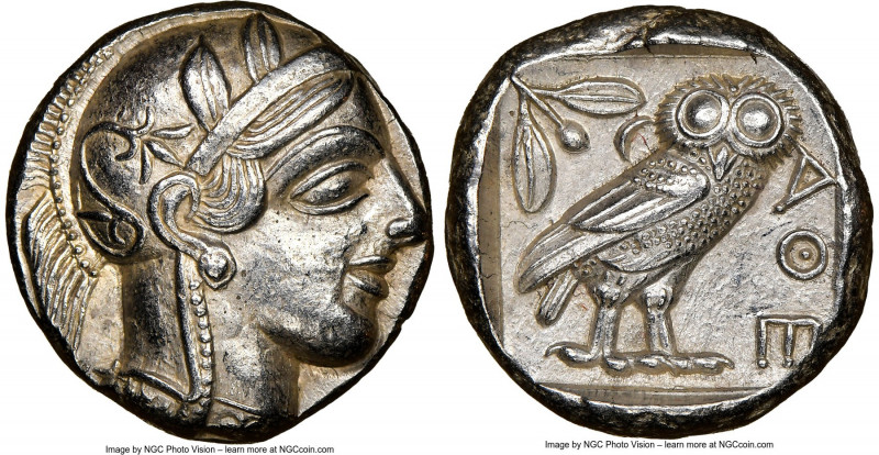 ATTICA. Athens. Ca. 440-404 BC. AR tetradrachm (23mm, 17.15 gm, 8h). NGC Choice ...