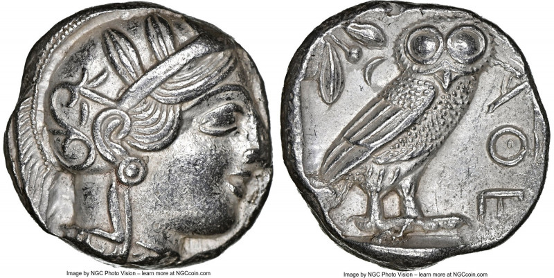 ATTICA. Athens. Ca. 440-404 BC. AR tetradrachm (23mm, 17.15 gm, 9h). NGC Choice ...