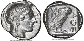 ATTICA. Athens. Ca. 440-404 BC. AR tetradrachm (25mm, 17.16 gm, 5h). NGC AU 5/5 - 4/5. Mid-mass coinage issue. Head of Athena right, wearing earring, ...
