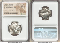 ATTICA. Athens. Ca. 440-404 BC. AR tetradrachm (24mm, 17.20 gm, 7h). NGC AU 4/5 - 4/5. Mid-mass coinage issue. Head of Athena right, wearing earring, ...