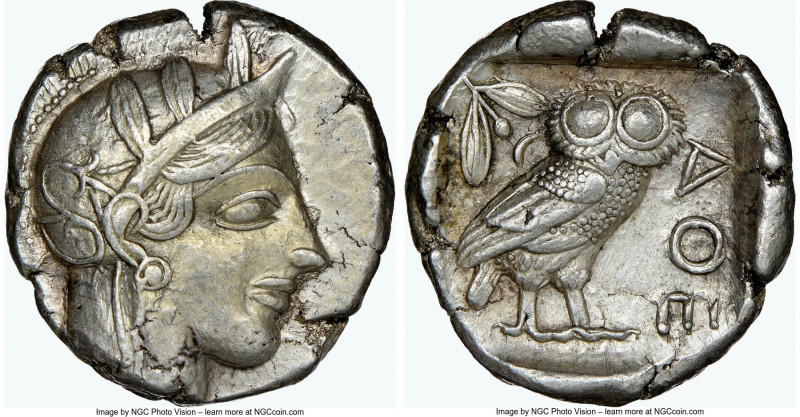 ATTICA. Athens. Ca. 440-404 BC. AR tetradrachm (24mm, 17.23 gm, 1h). NGC Choice ...