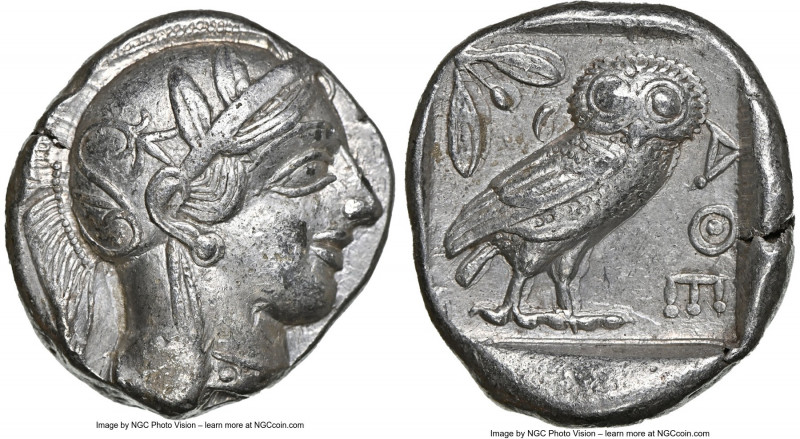 ATTICA. Athens. Ca. 440-404 BC. AR tetradrachm (25mm, 17.11 gm, 10h). NGC XF 5/5...