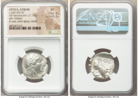 ATTICA. Athens. Ca. 440-404 BC. AR tetradrachm (24mm, 17.15 gm, 9h). NGC XF 4/5 - 3/5. Mid-mass coinage issue. Head of Athena right, wearing earring, ...