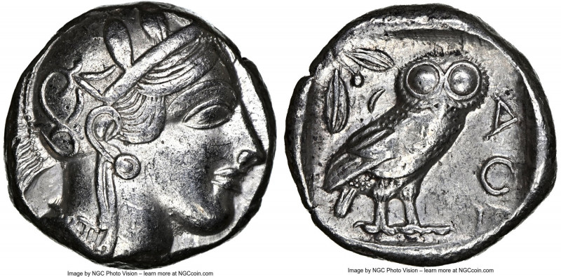 ATTICA. Athens. Ca. 440-404 BC. AR tetradrachm (24mm, 17.11 gm, 1h). NGC XF 3/5 ...