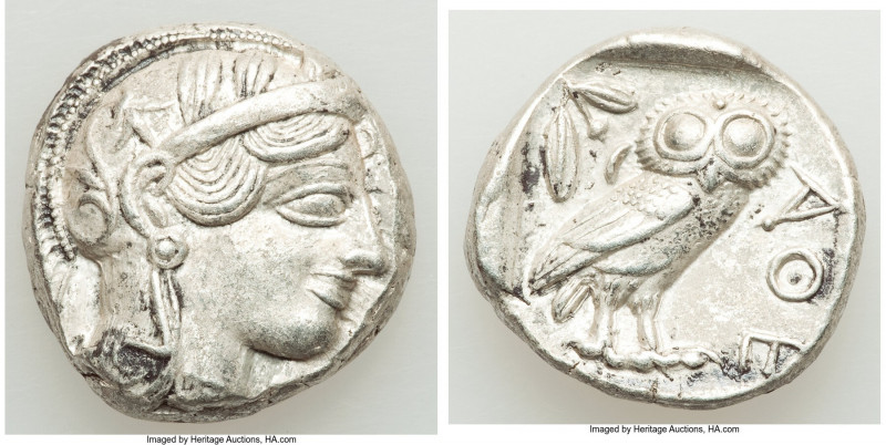 ATTICA. Athens. Ca. 440-404 BC. AR tetradrachm (24mm, 17.10 gm, 9h). XF. Mid-mas...