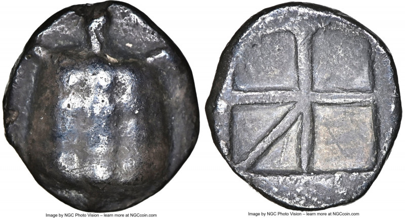 CRETE. Cydonia. Ca. 450-330 BC. AR hemidrachm (14mm). NGC VF, scuff. Land tortoi...