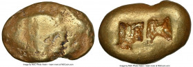 IONIA. Uncertain mint. Ca. 650-550 BC. EL third-stater or trite (15mm, 4.66 gm). NGC Fine 2/5 - 3/5. Lydo-Milesian standard. Blank convex surface / Tw...