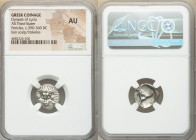 LYCIAN DYNASTS. Pericles (ca. 390-360 BC). AR third-stater (15mm, 5h). NGC AU. Uncertain mint. Lion scalp facing / Π↑P-EK-Λ↑ (Pericles in Lycian), tri...