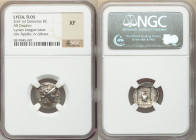 LYCIAN LEAGUE. Tlos. Ca. 2nd-1st Centuries BC. AR drachm (16mm, 12h). NGC XF. Series 1, ca. 167-81 BC. Laureate head of Apollo right, with bow and qui...