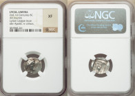 LYCIAN LEAGUE. Limyra. Ca. 167-81 BC. AR drachm (11mm, 1h). NGC XF. Series 1. Laureate head of Apollo right, hair falling in two ringlets / ΛΥΚΙΩΝ, ci...