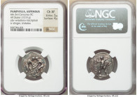 PAMPHYLIA. Aspendus. Ca. 380-325 BC. AR stater (23mm, 10.91 gm, 12h). NGC XF 5/5 - 4/5. Two wrestlers grappling, BA between, all in dotted circle / EΣ...